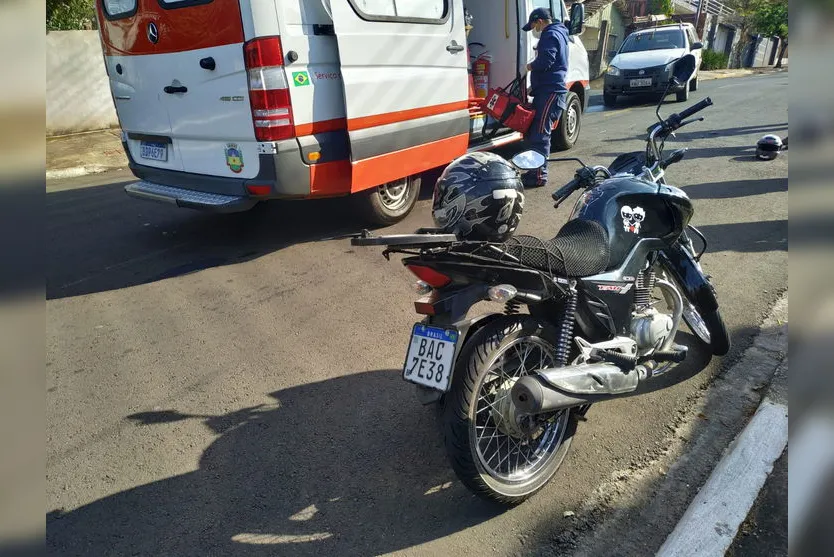 Acidente em bairro de Apucarana deixa motociclista ferido