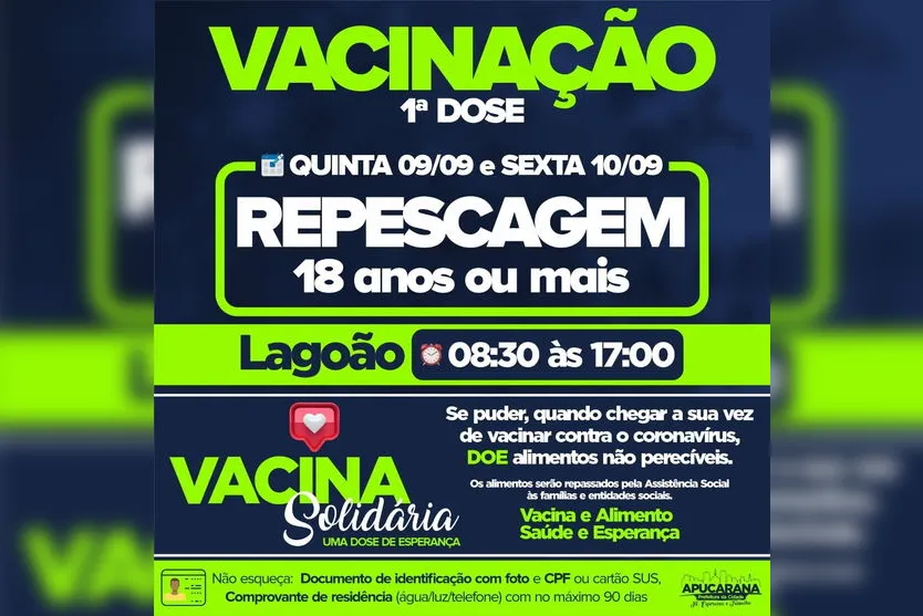 Apucarana aplica 2ª dose da Coronavac e Pfizer