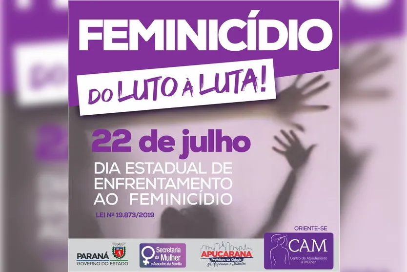 Apucarana lança campanha virtual de Combate ao Feminicídio