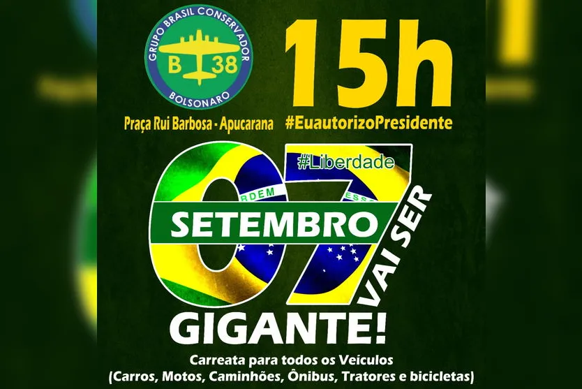 Apucaranenses organizam manifestação no dia 7 de Setembro