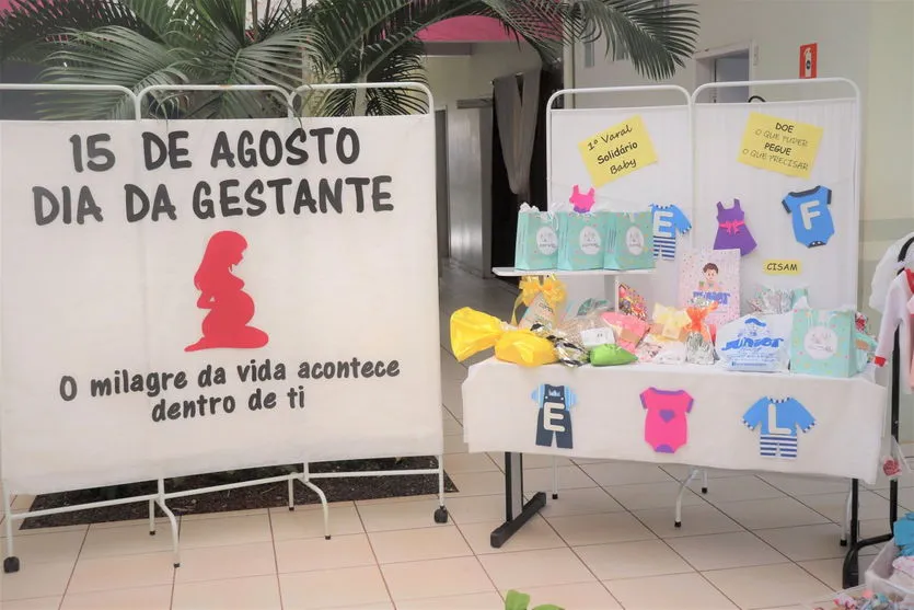 Cisam celebra dia da gestante com brindes e bazar solidário