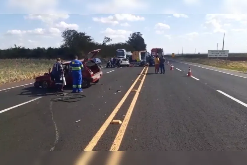 Grave acidente na PR 444; helicóptero do SAMU foi acionado