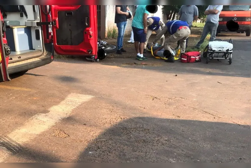 Motociclista fica ferido durante colisão na Vila Nova