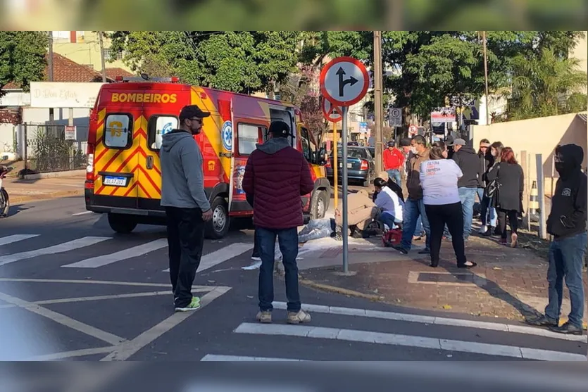 Motociclista quebra a perna após acidente em Apucarana