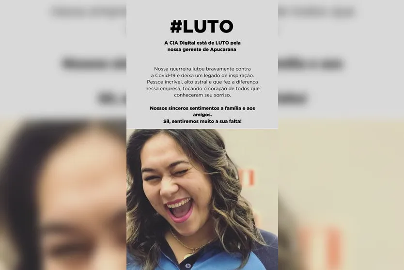 Mulher de 29 anos morre de covid-19 em Apucarana