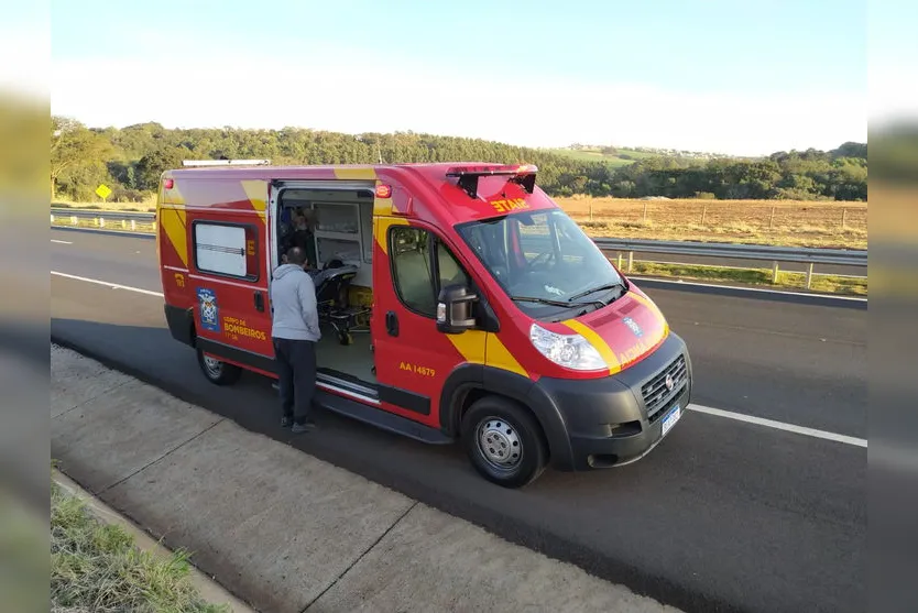 Pneu estoura e motociclista sofre queda no Contorno Sul