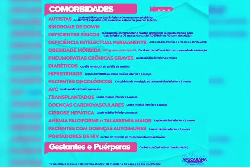 Prefeito de Apucarana anuncia vacina para adolescentes