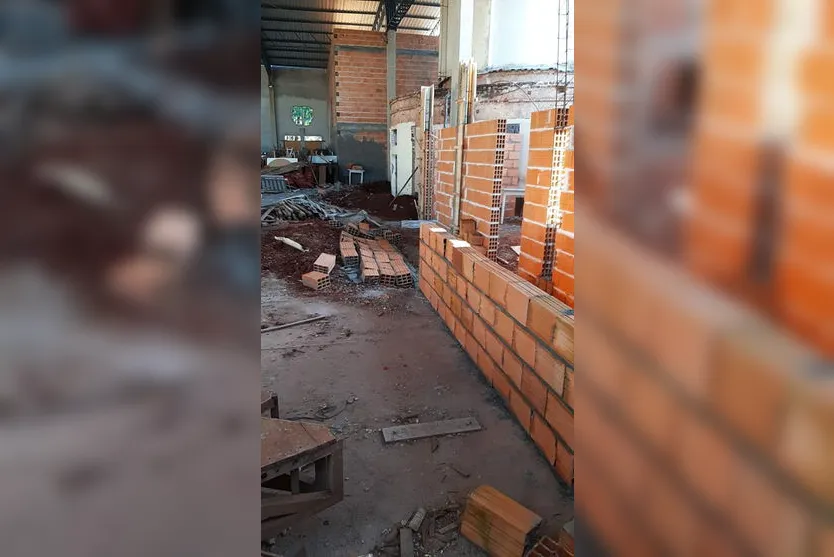 Salão paroquial em construção é alvo de vandalismo no Pirapó