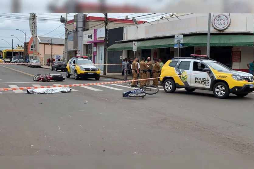 Acidente no centro de Arapongas provoca uma morte