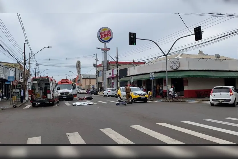 Acidente no centro de Arapongas provoca uma morte