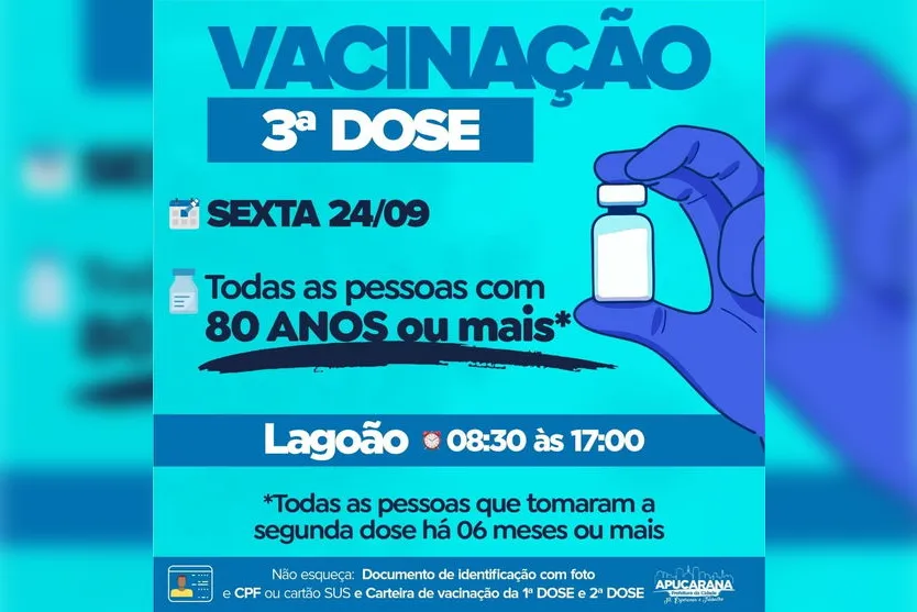 Apucarana aplica 2ª dose da Coronavac e Pfizer