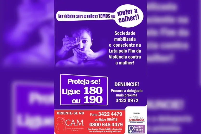 Apucarana realiza ações pelo fim da violência contra mulher