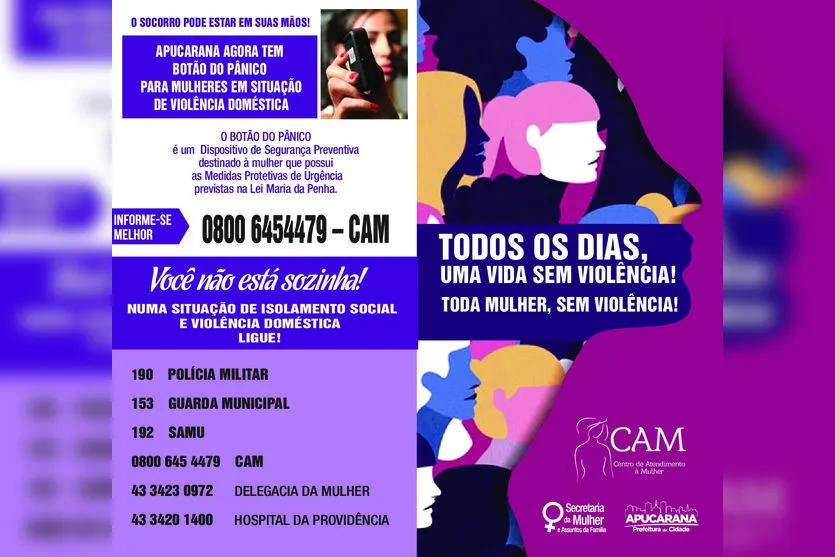 Apucarana realiza ações pelo fim da violência contra mulher