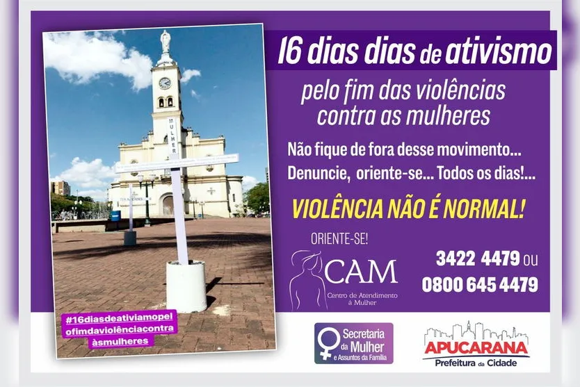 Apucarana realiza ações pelo fim da violência contra mulher