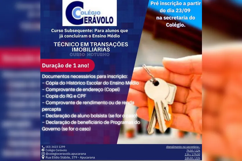 Cerávolo abre inscrições para cursos profissionalizantes