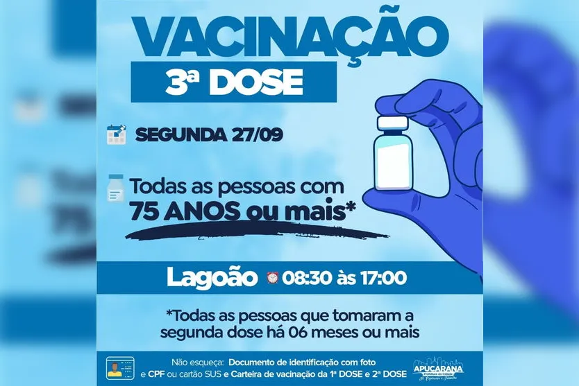 Confira o novo calendário de vacinação em Apucarana