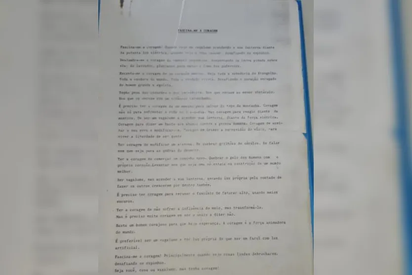 Crônica de jornalista de Apucarana é encontrada no Ceará