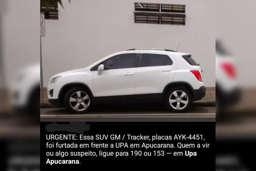Dois carros são furtados em Apucarana neste sábado
