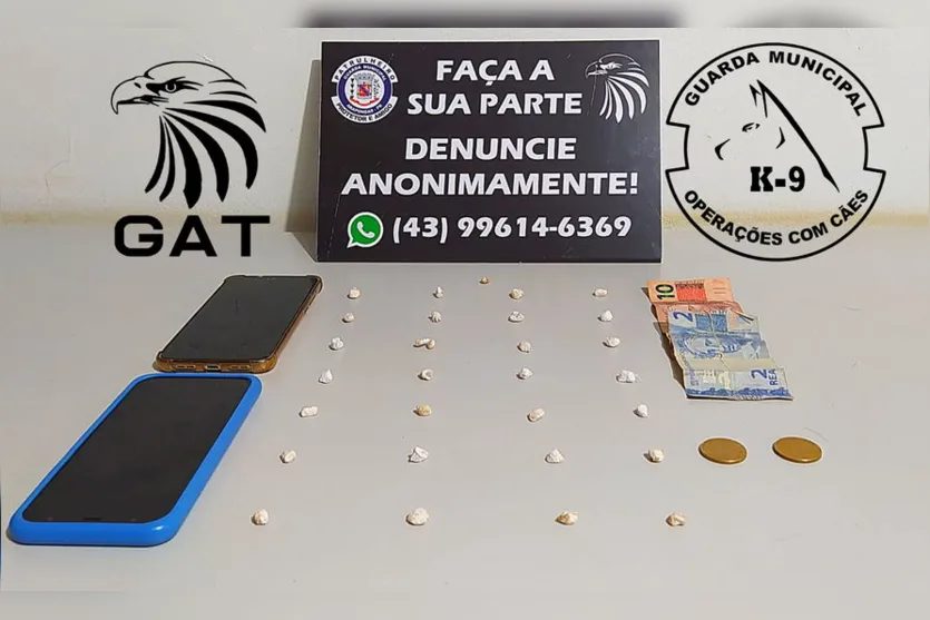 GAT apreende drogas com apoio da cadela Dara em Arapongas