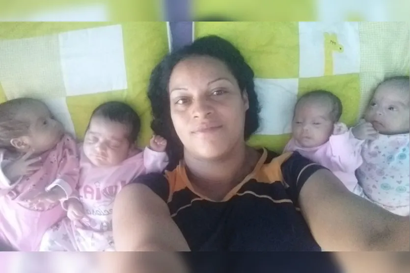 Mãe dá à luz a quadrigêmeas após 9 anos da 1ª gestação no PR