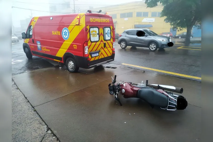 Motociclista é levado para Upa após acidente em Apucarana