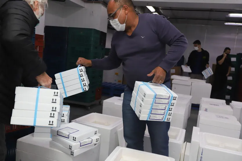 Paraná recebe mais 554,5 mil doses de vacinas contra Covid