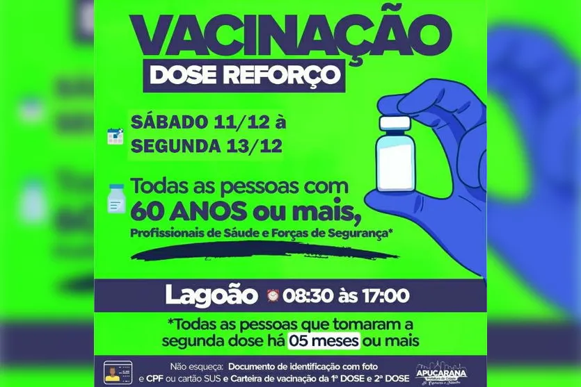Apucarana anuncia nova etapa da vacinação contra Covid-19