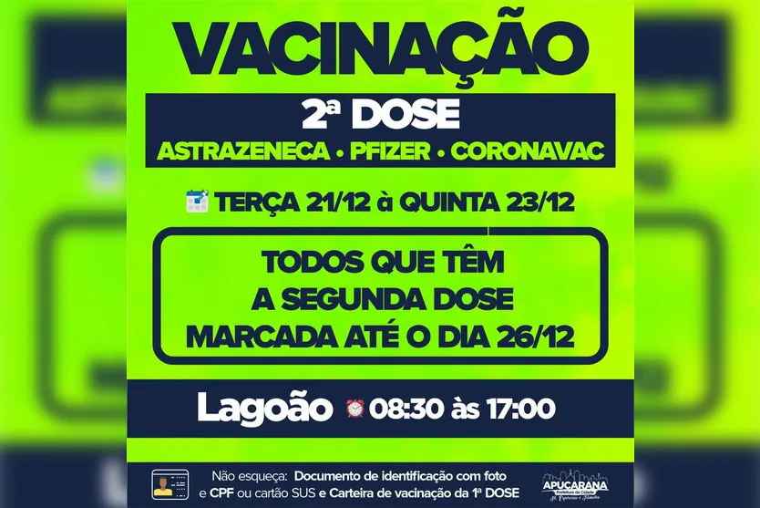 Apucarana vacina dose de reforço para 18 anos ou mais