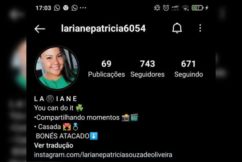 Apucaranense tem conta do Instagram invadida e sofre ameaça
