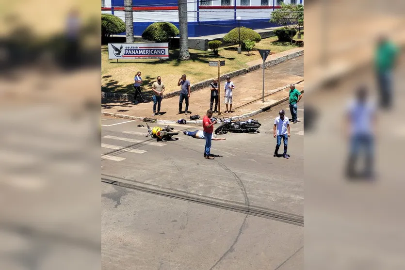 Câmera flagra colisão entre motos em Ivaiporã; veja