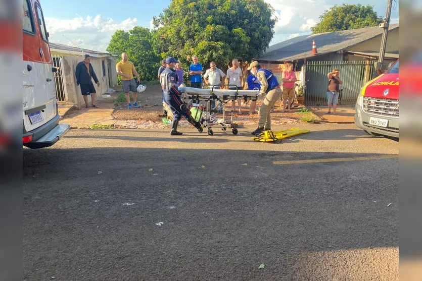 Criança e ciclista são socorridos após acidente no Pirapó