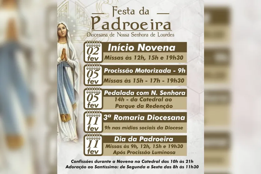 Dia da padroeira: veja a programação religiosa em Apucarana