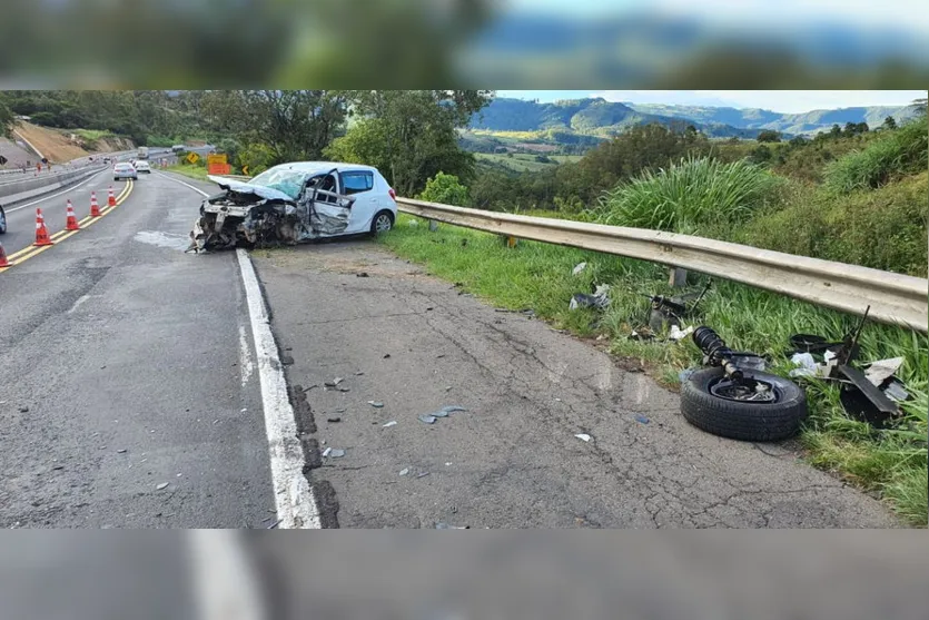 Grave acidente na BR-376 deixa motorista ferido