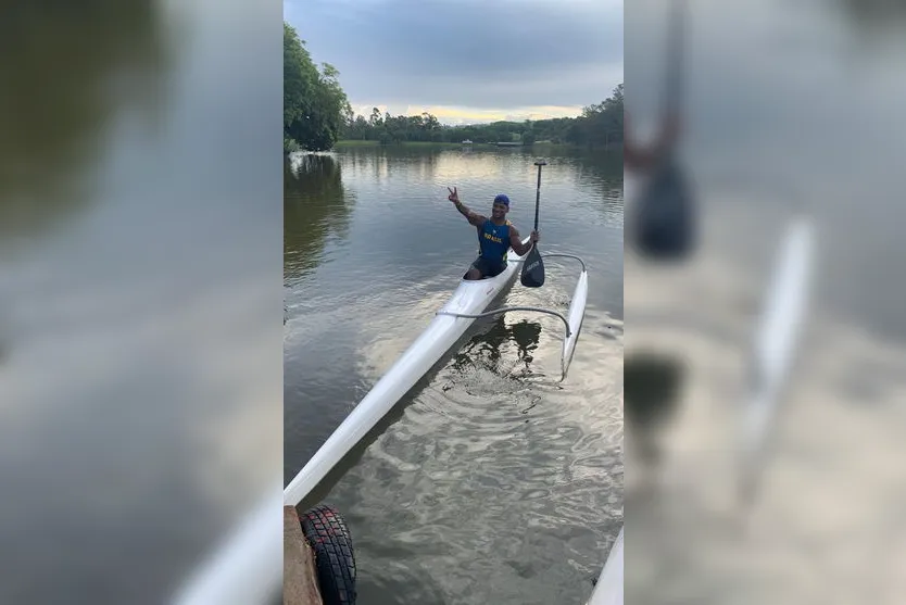 Medalhista  apucaranense realiza treinos no Lago Jaboti