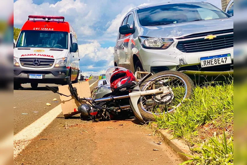 Motociclista é arrastado em acidente na BR 369 em Apucarana