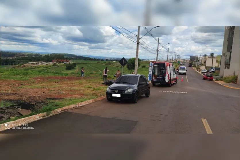 Motociclista fica ferido após acidente no Jardim Interlagos
