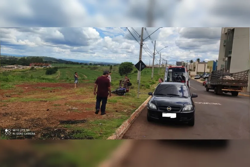 Motociclista fica ferido após acidente no Jardim Interlagos