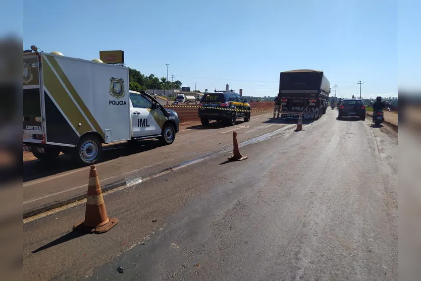 Motociclista morre após ser arrastado por carreta na BR-369