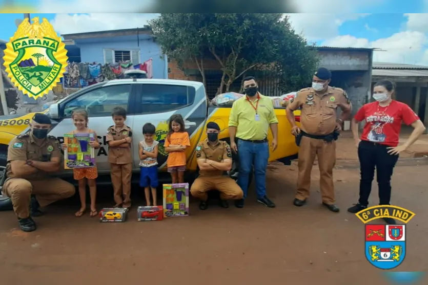 Natal: PM entrega presentes em Ivaiporã e Jardim Alegre