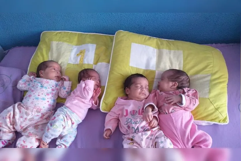 Quadrigêmeas de Mandaguari estão internadas; mãe pede oração