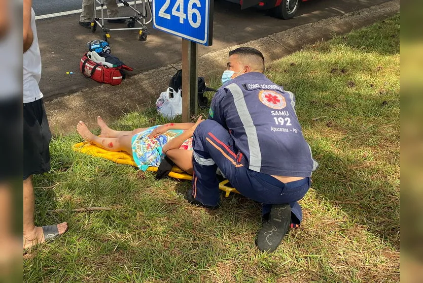 Queda de moto mobiliza Samu e Bombeiros de Apucarana