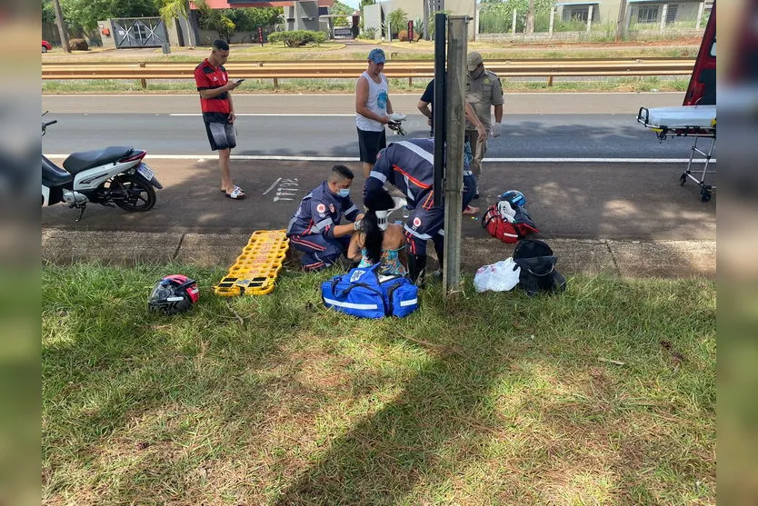 Queda de moto mobiliza Samu e Bombeiros de Apucarana