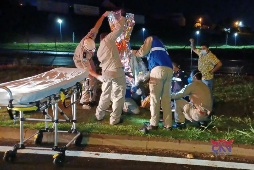 Motociclista fica ferido gravemente em acidente na BR-376