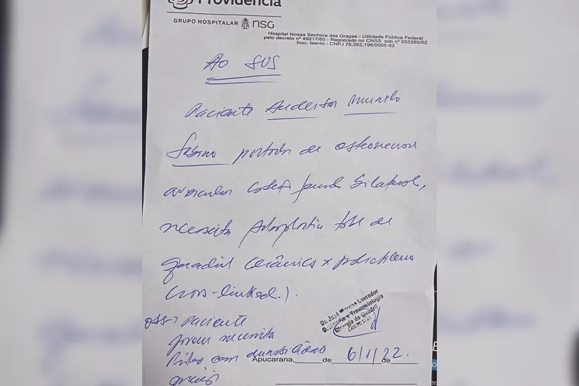 Apucaranense cria 'vaquinha' para pagar cirurgia no quadril