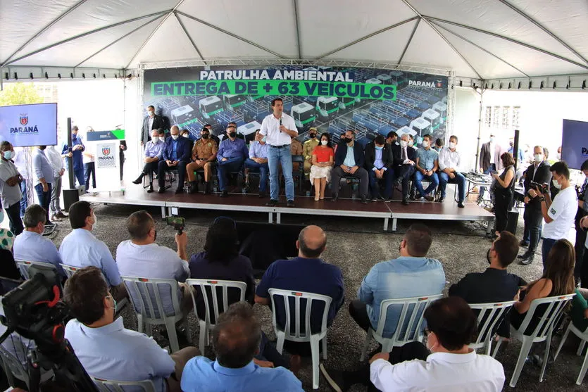  Governador Carlos Massa Ratinho Junior entrega mais 63 veículos da Patrulha Ambiental - Curitiba, 09/02/2022 