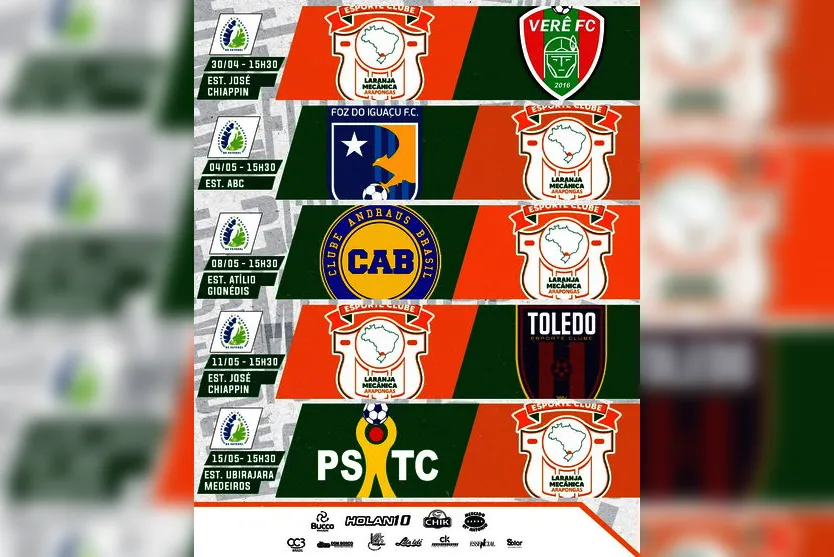 Laranja Mecânica estreia na Segunda Divisão fora de casa