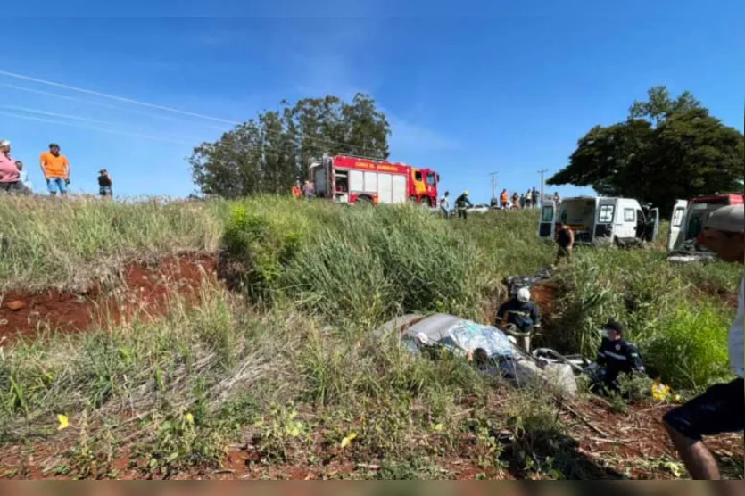  Motorista teria tentado desviar de um animal e acabou caindo dentro de uma valeta 