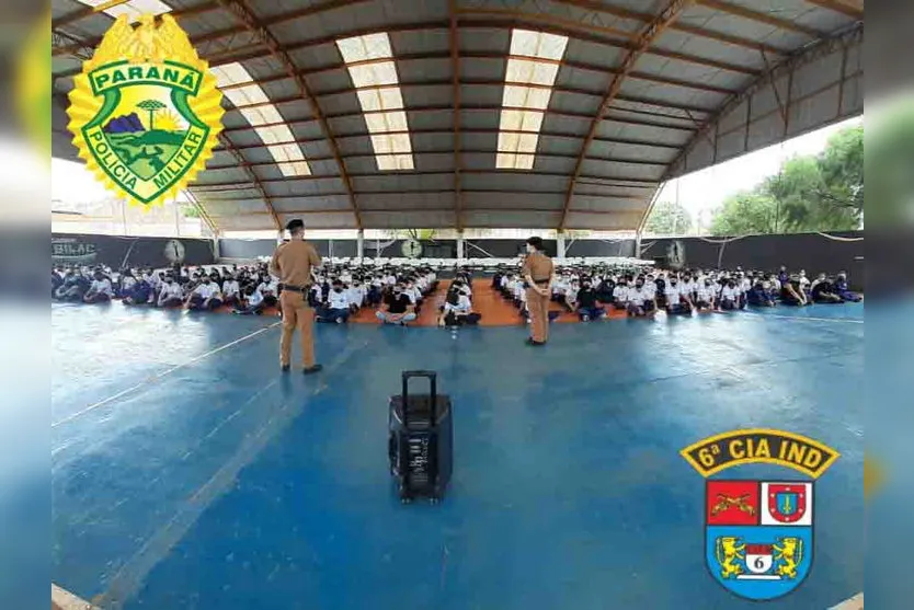 6ª CIPM: Policiais visitam Colégio Cívico-Militar em Faxinal