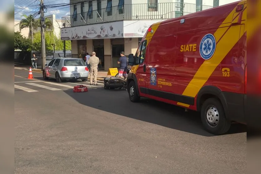 Acidente entre carro e motocicleta é registrado em Apucarana