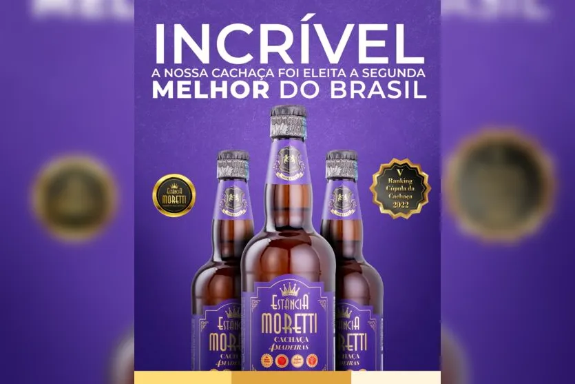 Cachaça Estância Moretti 4 Madeiras é a segunda melhor cachaça do Brasil